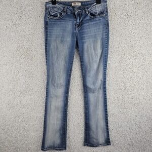 LEI Ashley Low Rise Slim Bootcut Jeans Junior Size 7 Light Wash Denim 30x29